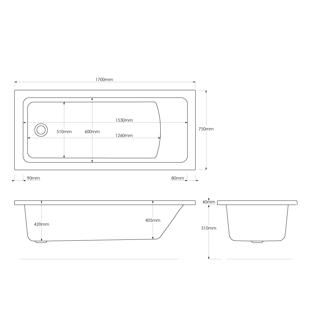 Acqua-Plus-Denver-Single-Ended-Bath-1700-x-750-x-420-mm-[BCB002]