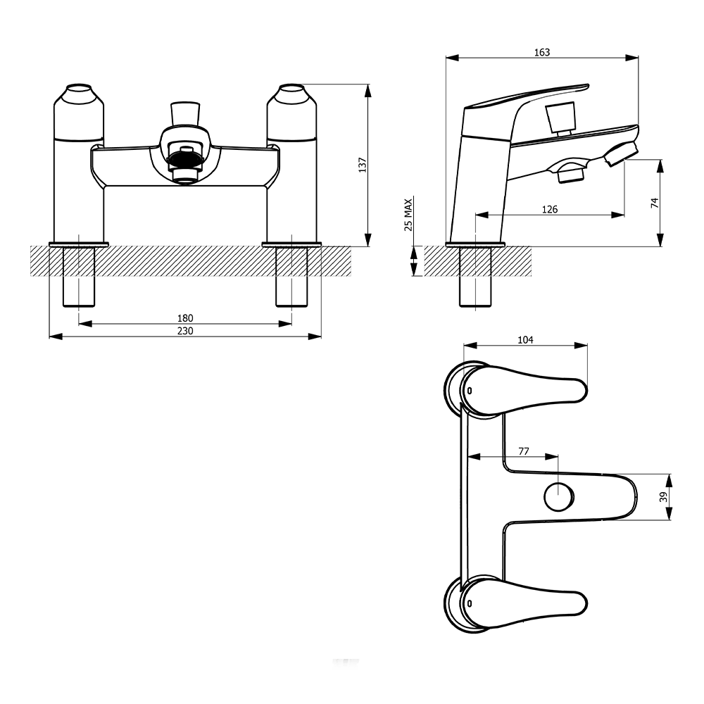 Acqua-Plus-Arcadia-Bath-Shower-Mixer-Inc-Shower-Kit-2TH-[BCBT23]-Specs