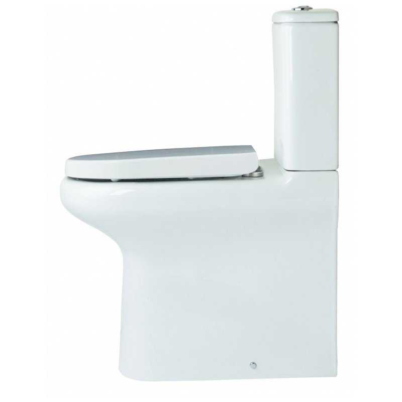 Acqua Plus Liverpool BTW Rimless Comfort Height Close Coupled Pan + Cistern + Seat Pack; Soft Close Seat [BCTP10]