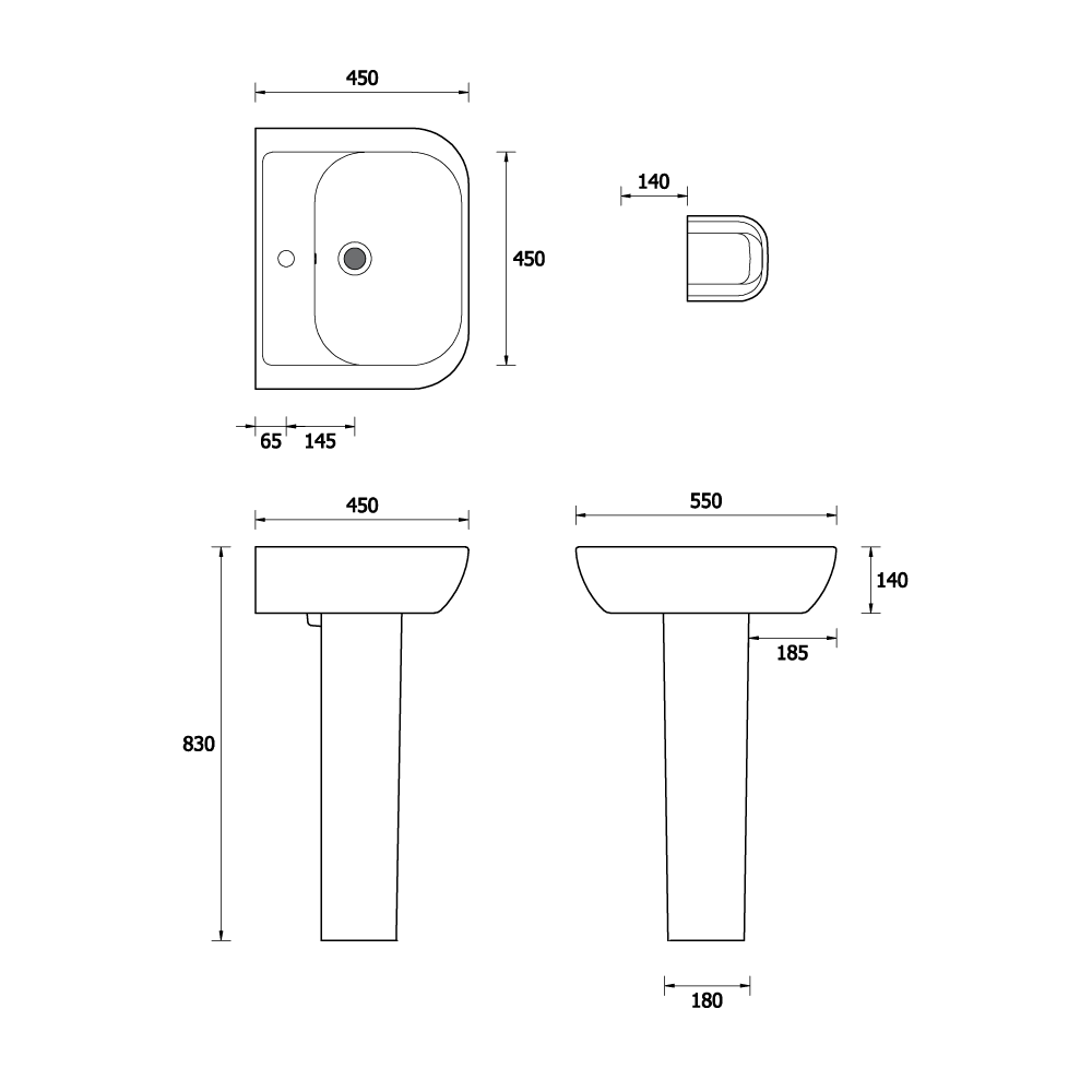 Acqua-Plus-Arcadia-Pedestal-Basin-Only;-550mm-Wide;-1-Tap-Hole-[BCBO04]-Specs