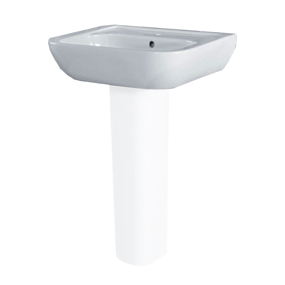 Acqua Plus Arcadia Pedestal Basin Only; 550mm Wide; 1 Tap Hole [BCBO04]