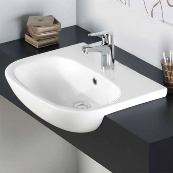 Acqua Plus Diego Semi Recessed Basin Only; 520mm Wide; 1 Tap Hole [BCBO26] Lifestyle