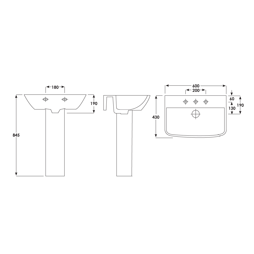 Acqua-Plus-Indigo-Pedestal-Basin-Only;-600mm-Wide;-1-Tap-Hole-[BCBO16]-Specs