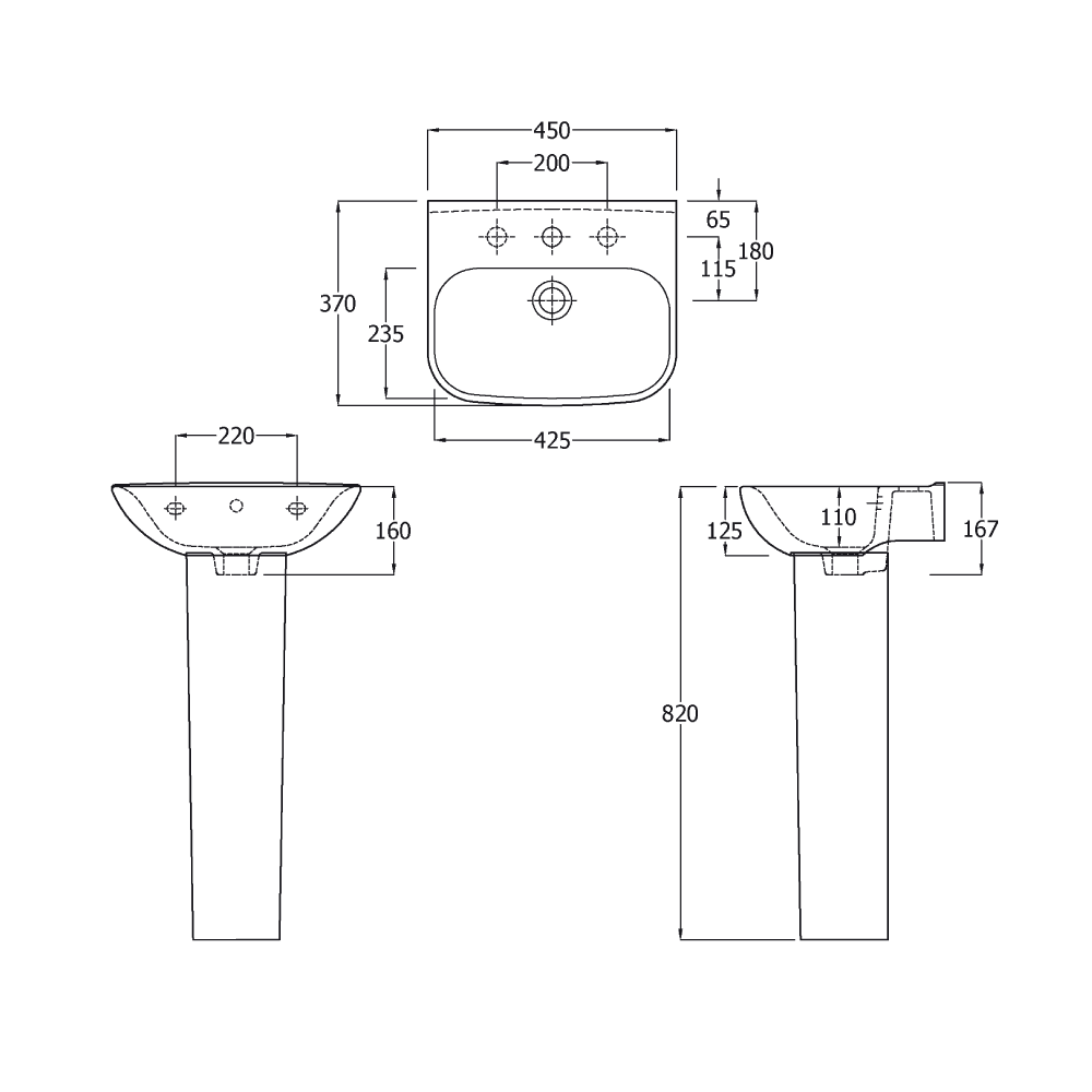 Acqua-Plus-Yuba-Pedestal-Basin-Only;-450mm-Wide;-1-Tap-Hole-[BCBO31]-Specs