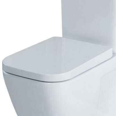 Acqua Plus Bendigo Toilet Seat & Cover; Square Shape; Soft Close Hinge; White [BCTS01]