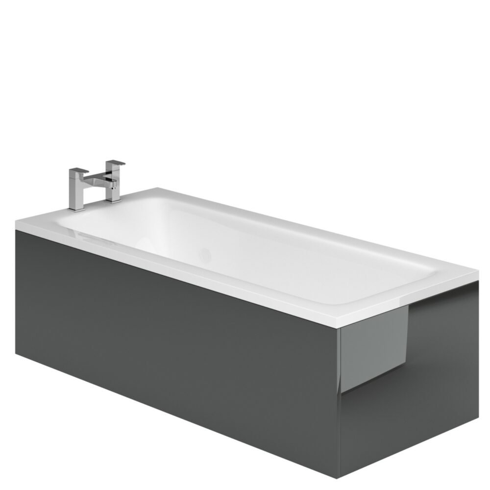 Acqua Plus Dohna MDF Front Bath Panel; 1800mm Wide; Grey [BP56]