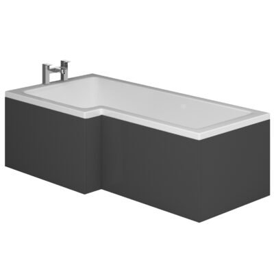 Acqua Plus Dohna MDF L Shape Showerbath Front Bath Panel; 1700mm Wide; Grey [BP59]