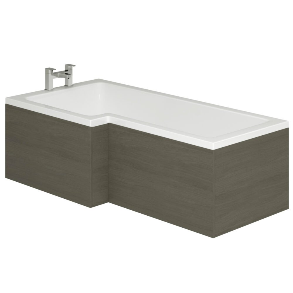 Acqua Plus Aurich MDF L Shape Showerbath Front Bath Panel; 1700mm Wide; Dark Grey [BP78]